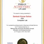 Santosh kumar Sahoo, CEO of Computer Lab receiving Indian Achievers Awrad in 2016.
